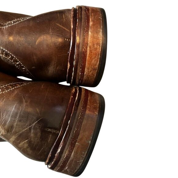 Cole Haan Mens 13 M Brown Chukka Wingtip Leather Ankle Boot Distressed Brogue main image 9